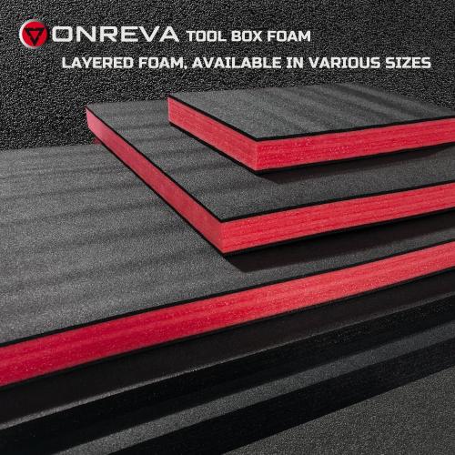 ONREVA Tool Box Foam, 2Pack 30x22x2 inch, Foam Inserts for Cases, Polyethylene Storage Sheets for Toolbox Hard Case, Tool Shadow Insert, Kaizen Organizer Sheet