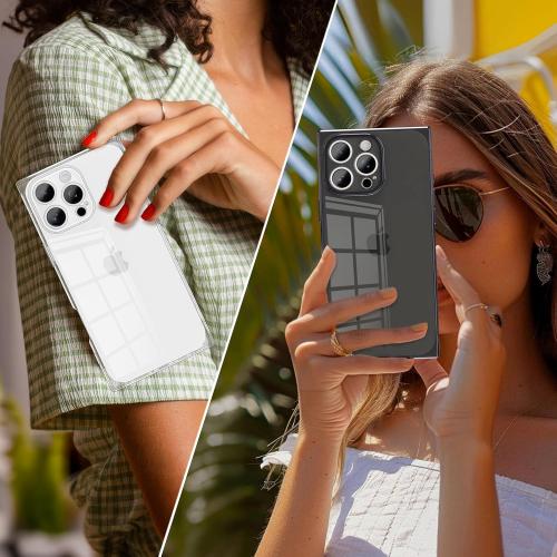Color green IAIYOXI Rectangle Case Compatible for iPhone 16 Pro Max, Full Camera Protection & Reinforced Corners TPU Cushion Clear Cover, Shockproof Silicone Phone Case for Women Girls (iPhone 16 Pro Max,)