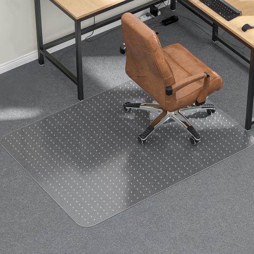 Tonaus Office Chair Mat for Carpeted, 48×36 Transparent Carpet Floor Protector Cover Rug Mat with Non-Slip Studded Lip, Heavy Duty for Home Computer Desk Rolling Chair