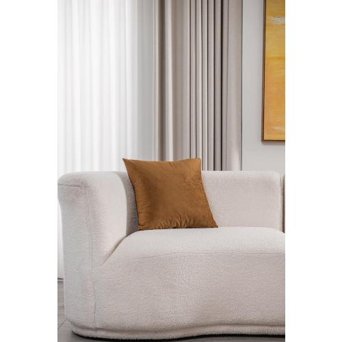 DEZENE Throw Pillow Cases 16x16 Golden Brown: 2 Pack Cozy Soft Velvet Square Decorative Pillow Covers for Farmhouse Home Decor