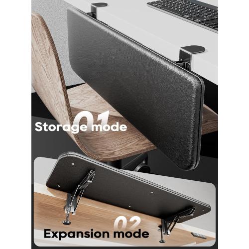 Black 30 NODOCA Arm Rest for Desk, Ergonomics Wrist Rest, Desk Extender, Soft Sponge Built-in, Comfortable Arm Support for Desk, Wrapped in Eco-Friendly Leather, Foldable Elbow Rest for Desk(1, Black, 30'')