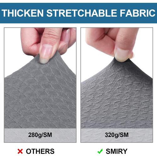 Smiry Waterproof Seat Covers for Dining Room Chairs Set of 4, Stretch Jacquard Removable Washable Chair Seat Slipcovers Protector, No Rear Covers, Grey