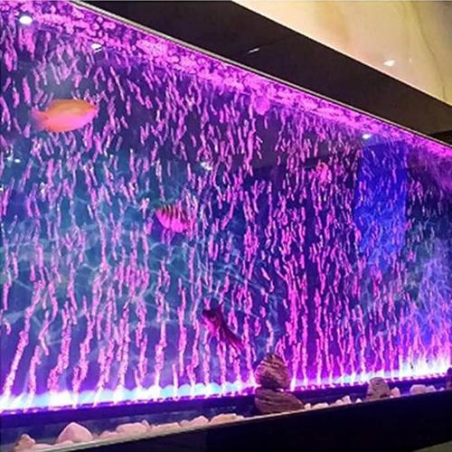 LED Aquarium Lights for Fish Tank,Submersible Fish Tank Light with Air Bubbler Hole Bubble Wall RGB Color Changing Brightness Adjustable Waterproof Remote Control Bubble Tube Light,12W 40inch