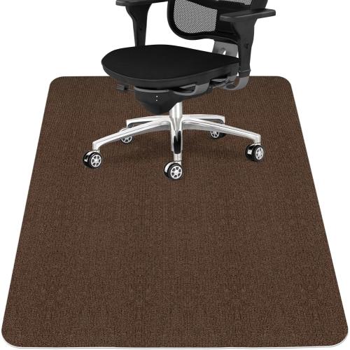 Sycoodeal Office Chair Mat for Hardwood Floor,Office Computer Gaming Chair Mat for Tile Floor,Large Floor Protector Rug,Anti-Slip,Easy to Clean,Coffee(48x36)