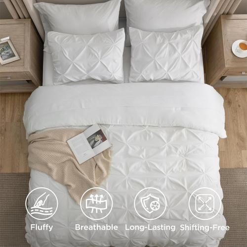 Bedsure White Comforter Queen - Bed in a Bag Queen Size Bedding 7 Pieces, GentleSoft™ Marshmallow Comforter Set, All Season Down Alternative Comforter with Sheets, Pillowcases & Shams