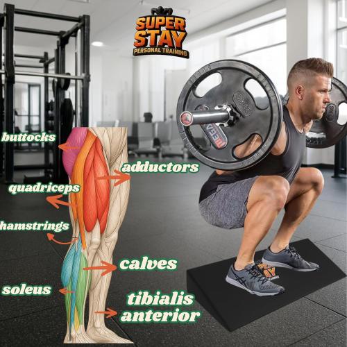 fitness equipmenslant -boards for exercise,slant board for squats - Large EVA Wedge - Ideal for Calf and Heel Stretches - Improves Foot Mobility - Fasciitis and Tendonitis Relief Board - Incline Exercise Board- Includes Yoga Ring