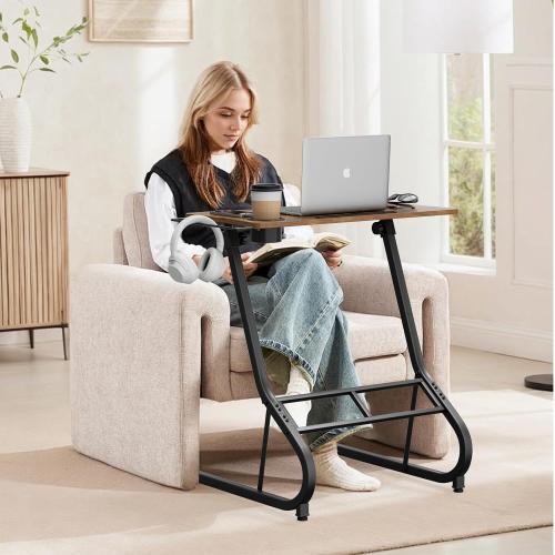 GRLEAF Adjustable Height Standing Desk for Walking Pad Treadmill, Desk for Laptop with Cup Holder, Desk for Bike/Cycling, Used for Bedrooms and Offices (Rustic Brown)