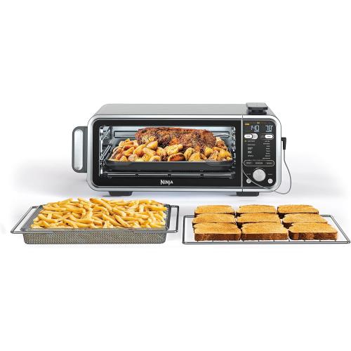 Ninja, Toaster Oven, Air Fryer, Thermometer, Toaster Oven Air Fryer Combo, Stainless Steel, Quick meals, Fries, Frozen Food, Air Fry, Dehydrate, Reheat, 13-in-1,Less Oil, Flip Away Oven, Foodi, SP351