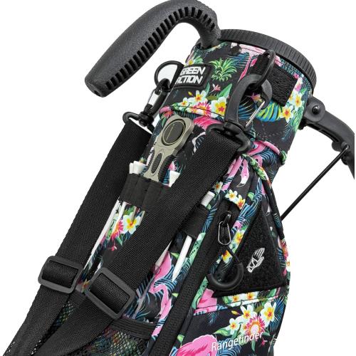 Sunday Golf Bag with 3-Point Strap & Stand – Lightweight Carry Bag with Cooler Pocket, Dual Valuables Pouches, Magnetic Tool Holder – Holds 5-6 Clubs for Par 3, Walking & Travel