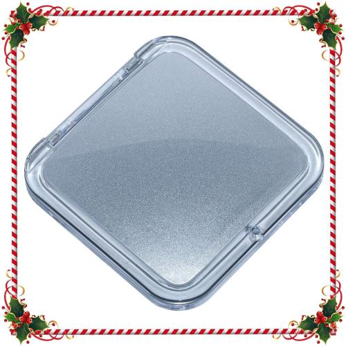 Small Compact 15X Magnifying Mirror for Travel - Handheld, Foldable & Lightweight - Mini Pocket-Sized Magnified Mirror for Purse - Square 3.3” x 3.3”