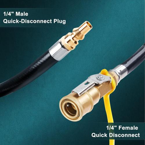 GASPRO 20ft RV Propane Quick Connect Hose - Low Pressure Extension Hose with 1/4 Disconnect Fittings - Ideal for Gas Grills, Griddles, Stoves, Fire Pits