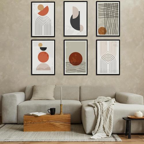 Fixwal 12x18 Picture Frame Set of 6 with Plastic Cover, PVC, Black | Shatter Resistant Plastic Cover, Thin Border and Light Weight，Wall Decor