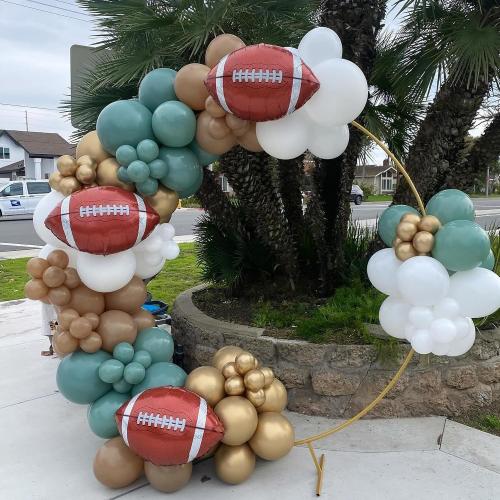 Rugby-Balloons Football-Balloon 4Pcs 26 inch Football Foil Balloons Sports Party Decor Game Day Birthday School Win Tailgate and Team Celebration Supply