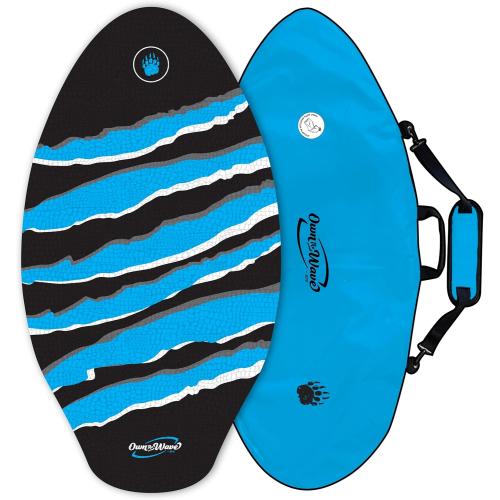 Own the Wave Black Claw Strike 40″ High Performance Wooden Skimboard - Features Non-Slip Traction Pad | Comes with Padded Carry Bag Made from Recycled Plastics – for Kids and Adults