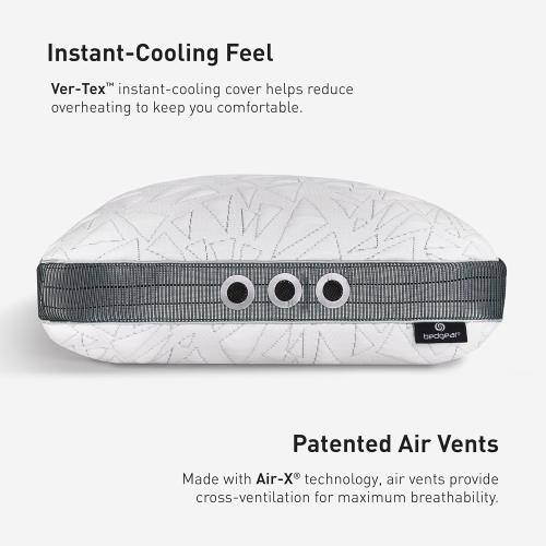 Bedgear Storm Performance Pillow 2.0 – Cooling Bed Pillow for Hot Sleepers, Medium Firm Support for All Sleep Positions – Dual-Sided Comfort, Breathable Air-X Mesh, Washable Ver-Tex Cover, 20” x 36”