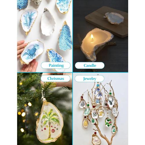 9 Pcs Oyster Shells for Crafts， 3-4 Large Oyster Shell for Crafts，Oyster Shell for Christmas 、Painting、 Beach Themes、 Wedding, Home Shells for Decoration and Sea Shells for Crafting