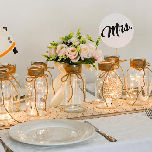 Set of 12 Vintage Glass Vases for Flowers Farmhouse Clear Glass Vases for Centerpieces Small Flower Vases with Twine Ties for Wedding, Parties & Home Decor