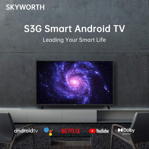 Skyworth 32 inch Smart TV, 720P Roku Google TV with Chromecast Built-in, Android LED TV for Bedroom - S3G