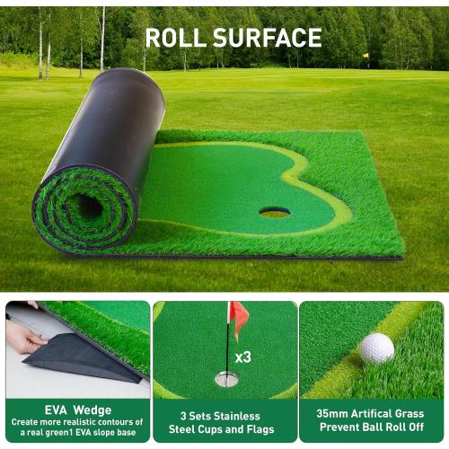 Golf Putting Green 5 x 12ft/5 x 10ft Outdoor Large Practice Putting Green Professional Golf Putting Mat