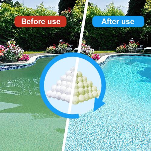 5 Lbs Pool Filter Balls for Sand Filter, Reusable Eco-Friendly Pool Filter Balls (Equals 155 lbs Pool Filter Sand) with Wash Bag, Filter Balls for Swimming Pools, for Aquarium Tank & Filter Pumps