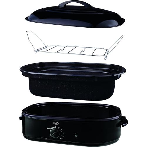 Oster CKSTRS18-BSB-W 18-Quart Roaster Oven with Self-Basting Lid, Black