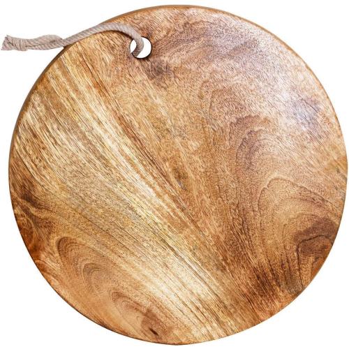 Wooden Handmade Round Chopping Board Cutting Serving Board for Home Kitchen | Wood Serving Board, Platter for Vegetables, Fruits, Cheese, Pizza- 13 Inches Dia