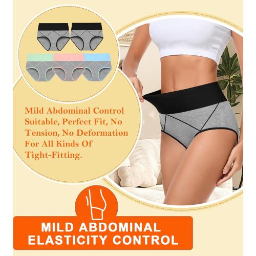 Size L MISSWHO Womens High Waisted Cotton Underwear Full Coverage Soft Double-Layer Waistedband Panties