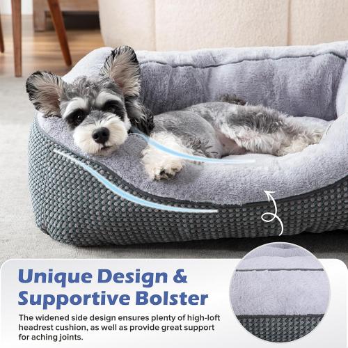 INVENHO Small Dog Bed for Small Dogs, Cat Beds for Indoor Cats Washable, Orthopedic Dog Bed, Warming Soft Calming Sleeping Puppy Bed Durable Pet Bed with Anti-Slip Bottom S(20x19x6)