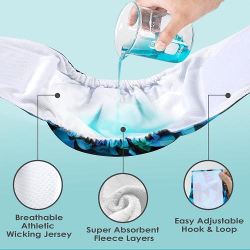 wegreeco Washable Male Dog Belly Band (Stylish Pattern)- Pack of 3 - Male Dog Belly Wrap, Dog Diapers Male (Abstract Geometrical Blue, Small)