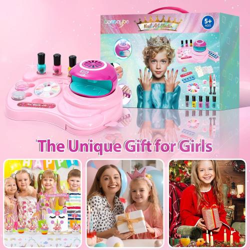 Kids Nail Polish Set for Girls - Girl Toys 8-10 - Nail Art Kit for Kids Ages 7-12, Non toxic Nail