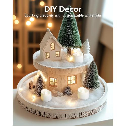 Homemory Cool White Flameless LED Tea Lights Candles, 200 Hour Battery Operated Fake Electric Votive TeaLights for Christmas, DIY Mood Lighting, Party, Holiday, Funeral, Home Decor, 24-Pack