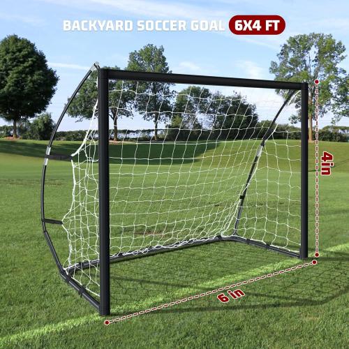 Portable Soccer Goal for Backyard, Kids Youth Adults Soccer Goal Set with Net   Ground Stakes, Soccer Target and Agility Speed Training Equipment