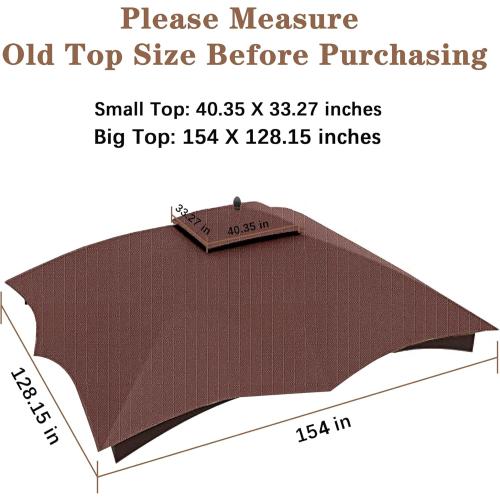 Color Brown SCOCANOPY Brown Ripstop Replacement Top for Lowe's Allen Roth 10X12 Gazebo Model #GF-12S004B-1/ GF-12S004BTO