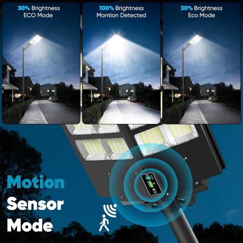 26 Large Solar Street Lights Outdoor Waterproof - 9000W 120000LM Solar Powered Parking Lot Light Dusk to Dawn,Motion Sensor Commercial LED Solar Flood Lights Remote Control for Outside