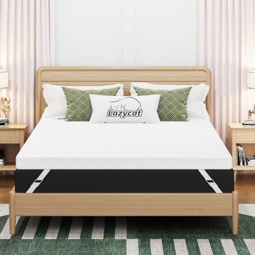 Queen Mattress Topper, 3 inch Memory Foam Mattress Topper for Back Pain Relief, Removable & Washable Cover, Anti-Slip, CertiPUR-US & Oeko-Tex Certified