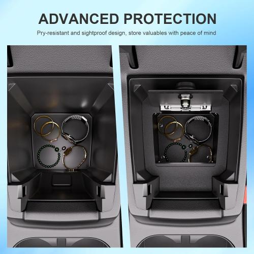 SZYANG Center Console Safe Organizer Compatible with 23-26 Chevy Colorado | GMC Canyon Lock Box Console Safe Vault Replacement for 2023-2026 Chevy Colorado Accessories