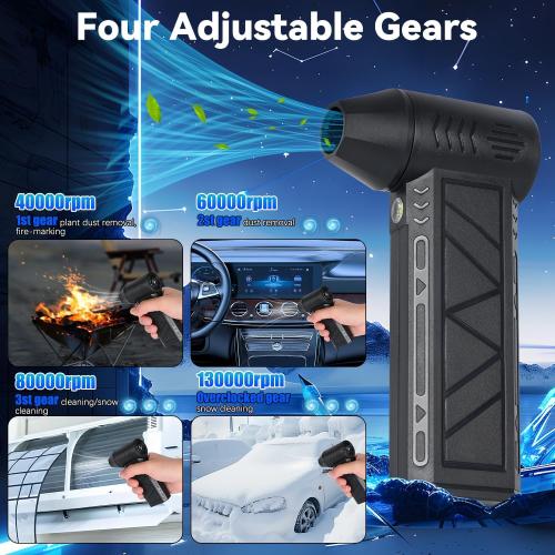 Snow Whiz Led Turbo Blower,Mini Turbo Snow Blower, Snowwhiz Turbos Blower Hand Held,Turbo Breeze Electric Blowers with Led, Air Duster Cordless Cleaner for Car,Home,Keyboard,Computer