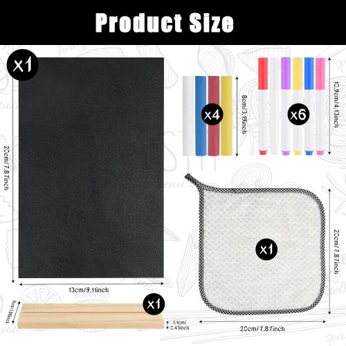 1 Pack Chalkboard 5.1x7.9 inch Small Chalkboard Sign with Wood Base Double-Sided Message Boards Menu Chalk Board Stand for Kitchen Wedding Bar Restaurant