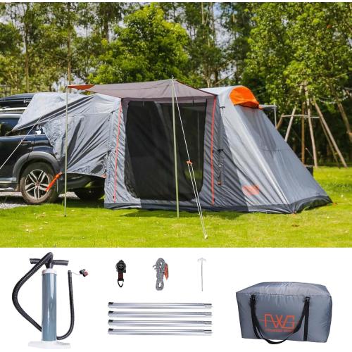 BLACK Inflatable SUV Tents for Camping, Easy Set up Car Tailgate Tent Waterproof with Tarps Portable Car Tents with 2 Doors for SUV MPV