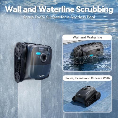 X5 Cordless Robotic Pool Cleaner, Wall & Waterline Cleaning, Smart Navigation, Smart Precision Docking™, 180Mins Runtime, 4 Cleaning Modes, Pool Vacuum for Inground Pools up to 3,229 sq.ft