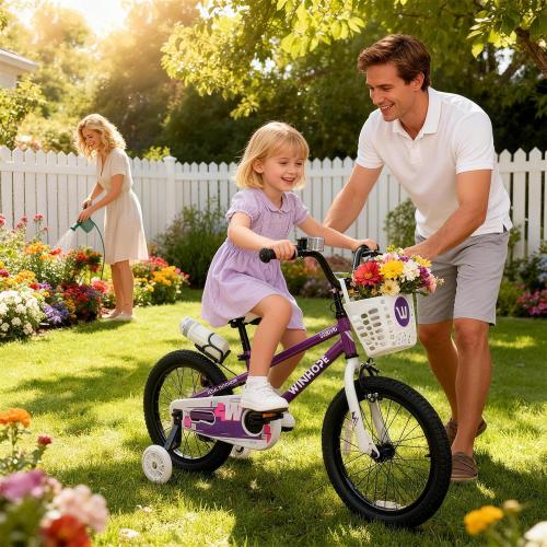 WinHope 12-18 Inch Kids Bike with Light up Training Wheels for Boys Girls