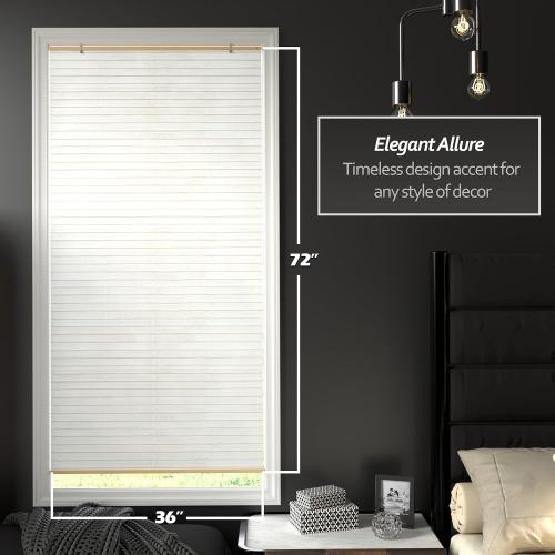 Red Lantern Rice Paper Cordless Window Shade Blinds - White - 36 Wide