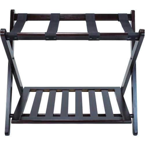 Casual Home Luggage Rack with Shelf, Espresso