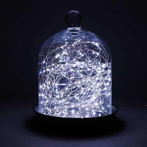 2 x 50LEDs Fairy Lights Battery Operated, Silver Wire 2 Mode 16.4Ft Chains String Lights for Bedroom Christmas Party Decoration (Cool White, 16.4)