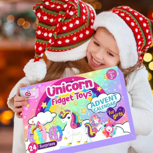Advent Calendar 2025-24 Days of Unicorn Fidget Toys Bulk-Sensory Toys Surprise for Toddler Kids Girls Boys Ages 3 4 5 6 7 8 9 10 Year Old