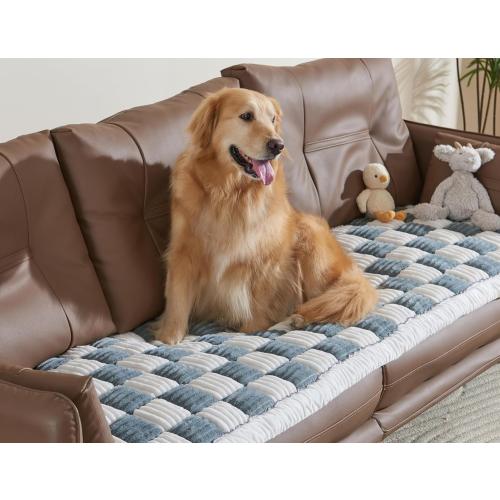 Couch Cushion Cover for dogs Sofa Cover Washable Pet Love Seat Couch Covers for Sofa Slipcovers Couch Protector Blanket for Dogs Sofa Cushion Covers for Pets Washable Pad Blue Grey 70x150cm/27.6x59in