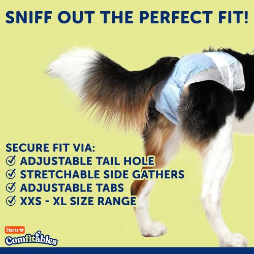 Hartz Comfitables Disposable Dog Diapers, Size Small (not medium) 12 Count, Comfortable & Secure Fit, Easy to Put On, Super Absorbent Male and Female Diaper