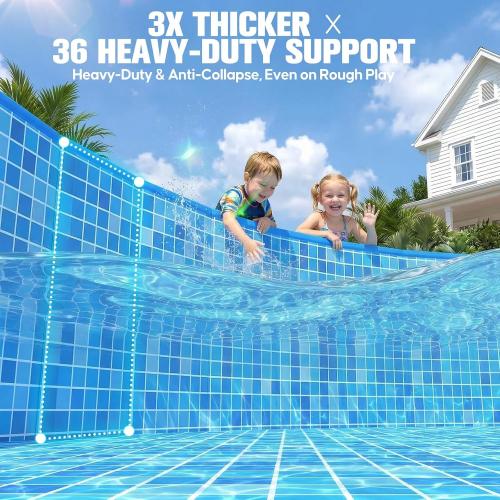 2026 Large Foldable Pool,Non-Inflatable Pool for Adult,Foldable Swimming Pool,Plastic Kiddie Portable Pool,Collapsible Kid Pool for Backyard,Oversized Easy Setup Family Pool for Adult,7.6FT