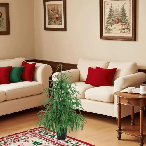 Artificial Norfolk Pine Tree 24in Tabletop Christmas Tree Decoration Outdoor Indoor Home Decor