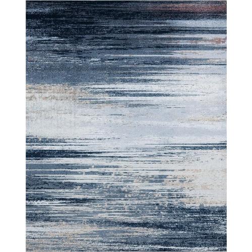 Size 8x10 Color Blue  Grey Area Rug, Washable Rug for Living Room, Non Slip, Soft Low Pile, Modern Abstract Blue Grey Rug for Bedroom, Dining Room, Home Office, Indoor Floor Carpet